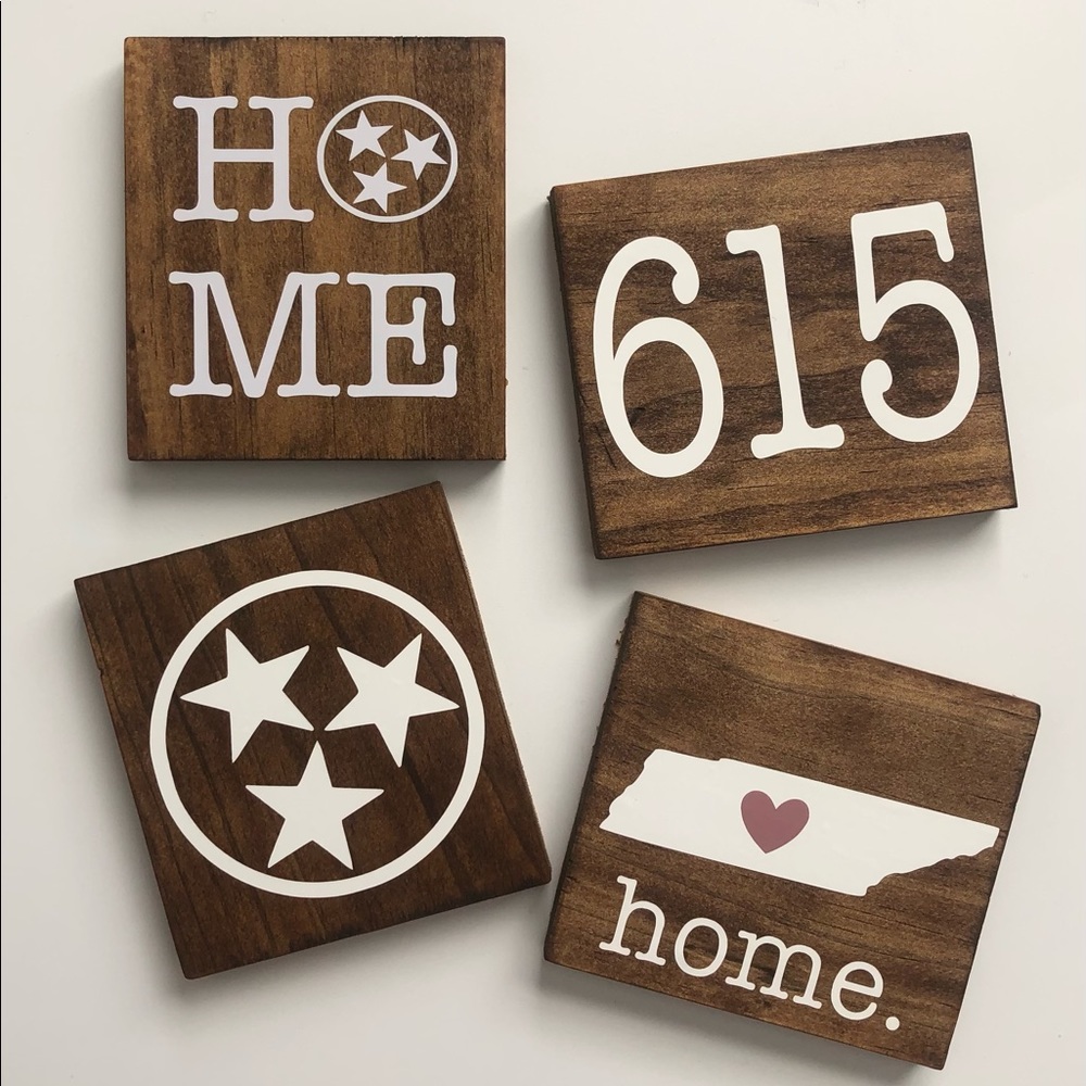 Handmade Wooden Nashville Coasters